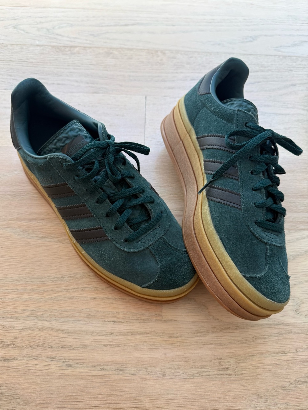 Adidas Originals Women's Gazelle Bold Shoes in Ivy/Black Size 8